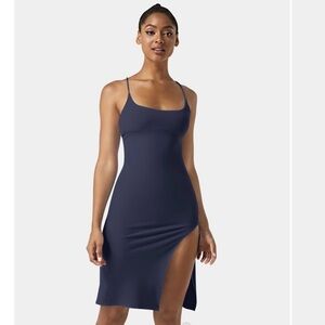 Halara Everyday Split Strap Bodycon Midi Dress- Peacoat (navy blue)- Sz XS